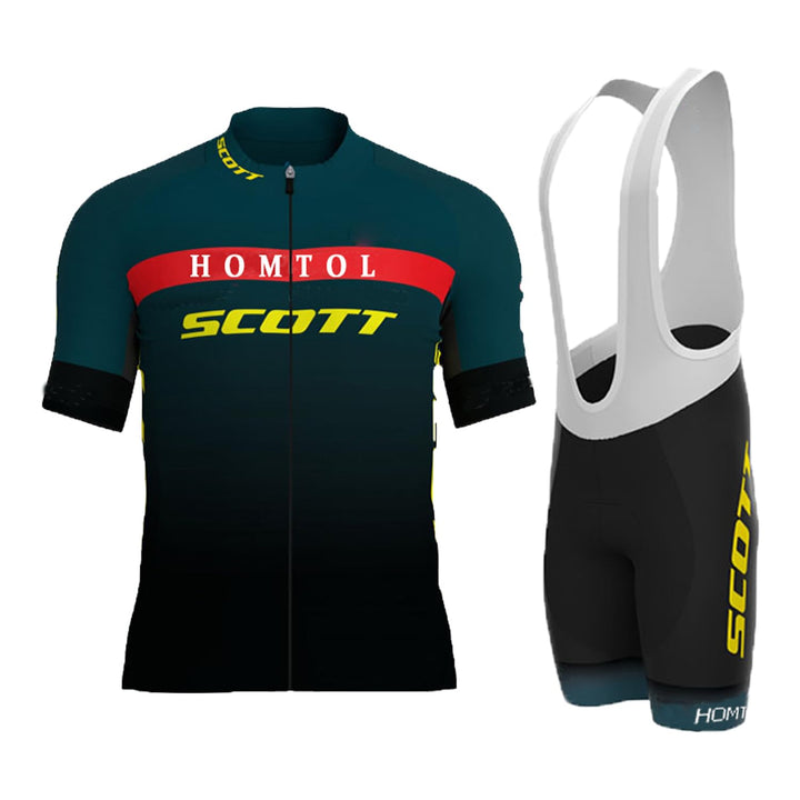 HOMTOL Herren Fahrrad Anzüge Kurzarm Fahrrad Trikot set Atmungsaktive Radtrikot Fahrradbekleidung Se