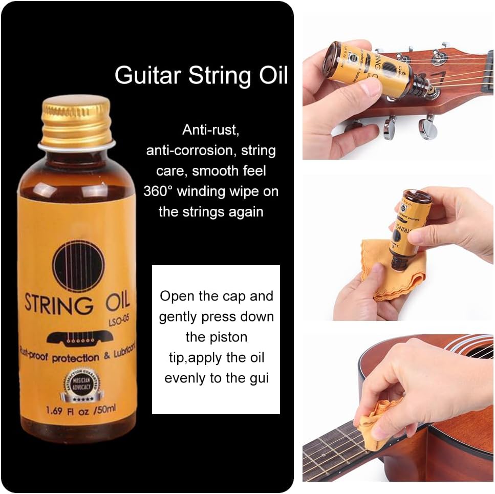 Gitarrenreinigung,Gitarren Reinigungsset,Gitarrenpflege Set,Guitar Cleaning Set,mit Gitarrenpolitur,