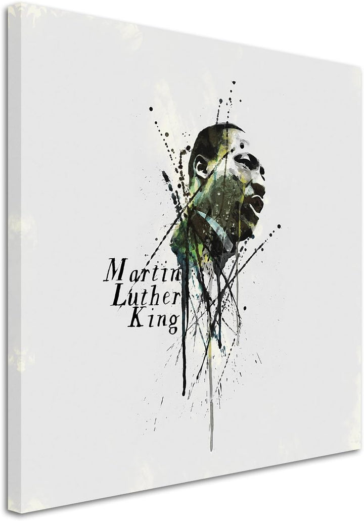Paul Sinus Art Martin Luther King II 60x60cm Keilrahmenbild Kunstbild Aquarell Art Wandbild auf Lein