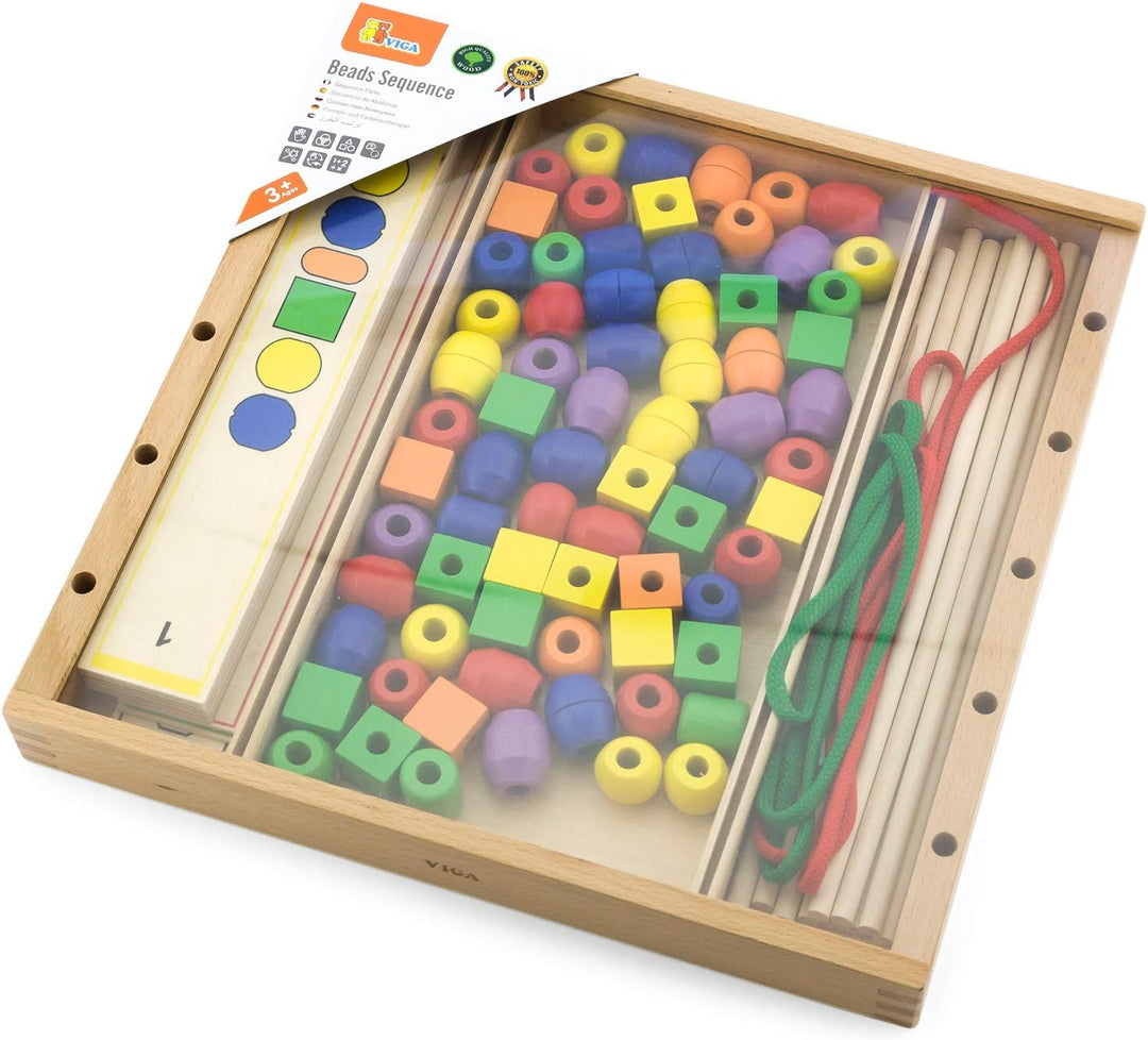 Viga Toys - 56182 - Beads Sequence Formen- und Farben, Formen- und Farben