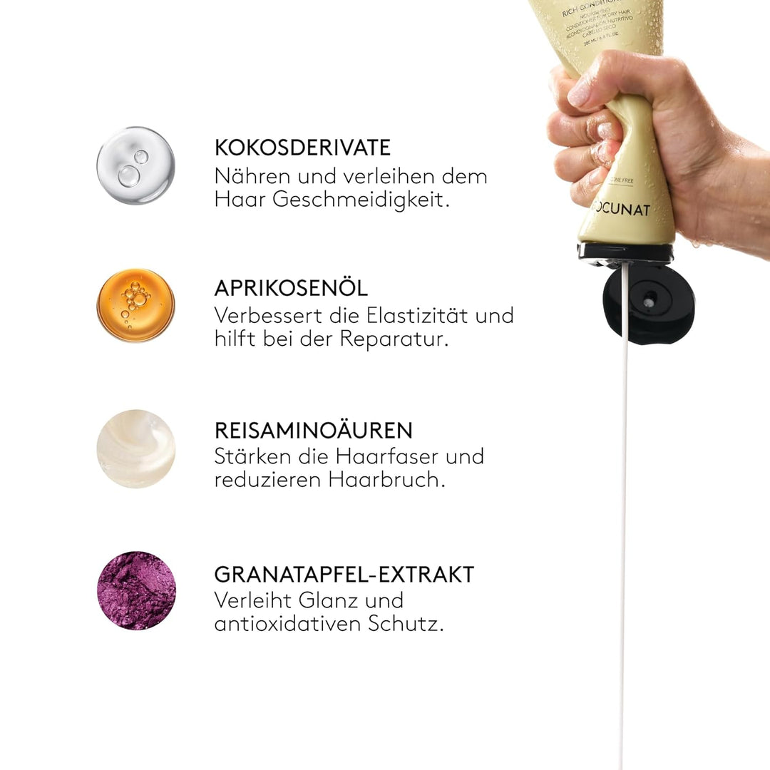 COCUNAT|Set Rich für trockenes, lockiges, strapaziertes oder gefärbtes Haar|Shampoo und natürliche P