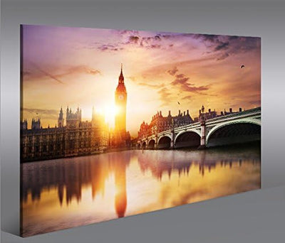 islandburner Bild Bilder auf Leinwand London V5 Big Ben Tower Bridge 1p XXL Poster Leinwandbild Wand