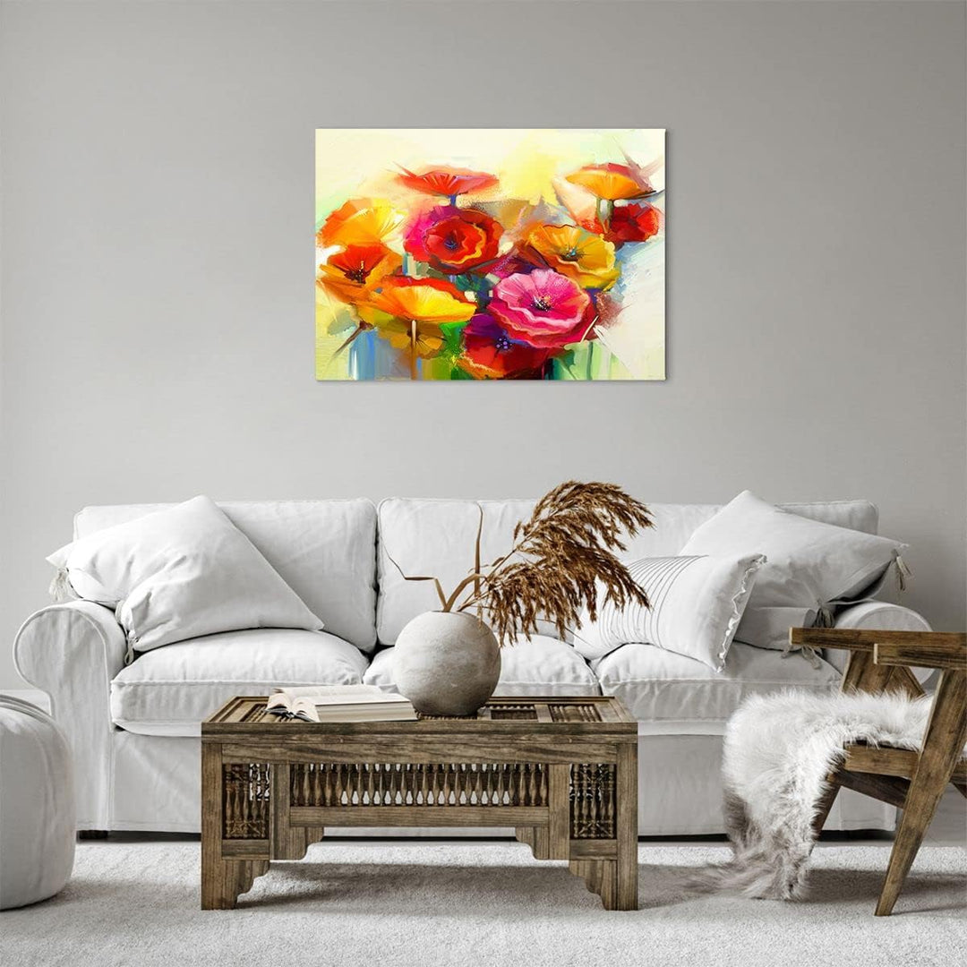 Bilder auf Leinwand Blumen Frühling Flora Garten Leinwandbild 70x50cm Wandbilder Dekoration Wohnzimm