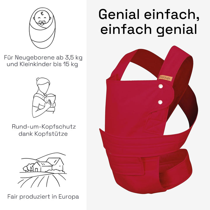 marsupi Baby- und Kindertrage, Version 2.0 (XL, ruby red) XL Classic / ruby red, XL Classic / ruby r