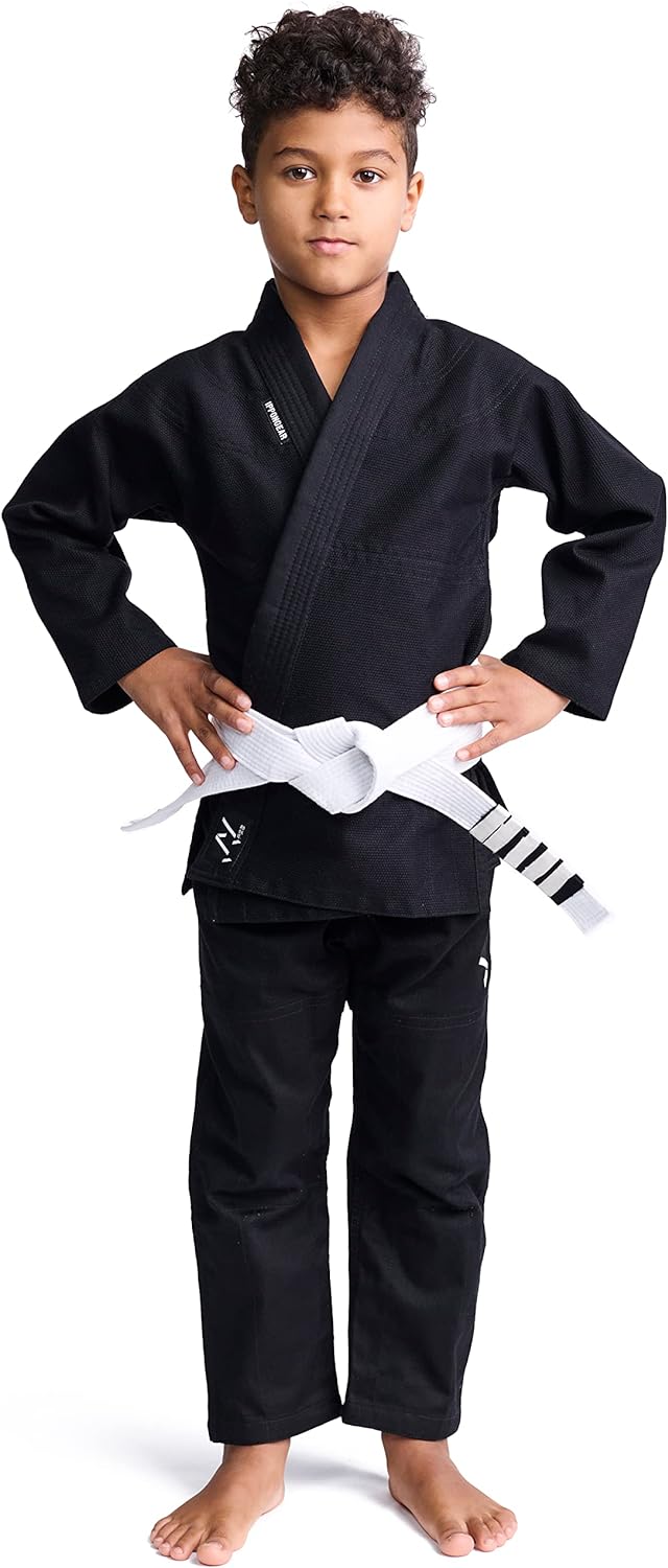 IPPONGEAR Brazilian Jiu Jitsu Kinder/Einsteiger Anzug inkl weissem Gürtel [M3 I Pearl-Weave Material