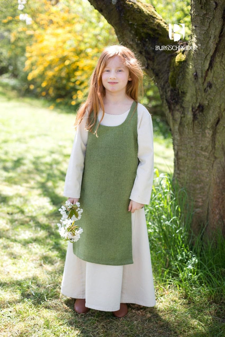 Burgschneider - Kinderüberkleid Ylva - Lind - Kleidung für Larp, Mittelalter, Cosplay und Fantasy Li