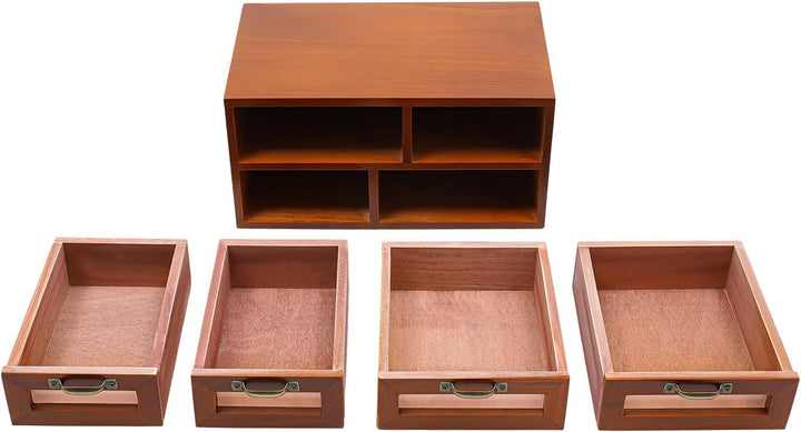 Schreibtisch Organizer Holz Aufbewahrungsschrank Mit 4 Schubladen FüR Zuhause Vintage Holzschubladen