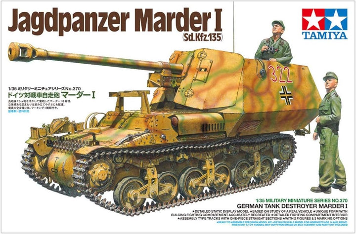 TAMIYA 35370-000 Spielzeug Militär 1:35 Deutscher Sd.Kfz.135 Marder I Jagdpanzer, Modellbausatz, Pla