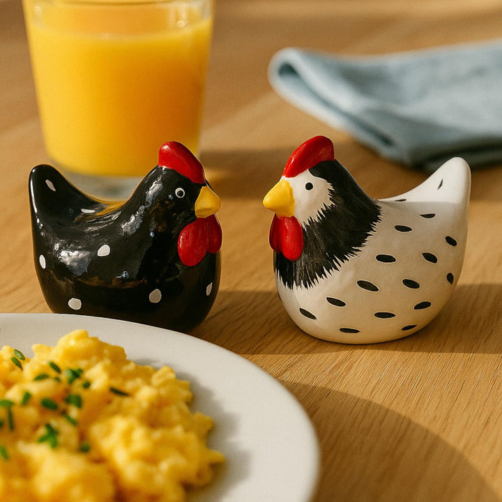 MIJOMA Salz- & Pfefferstreuer Set - Stilvolles Porzellandesign, Lebensmittelecht, Einfach zu Befülle