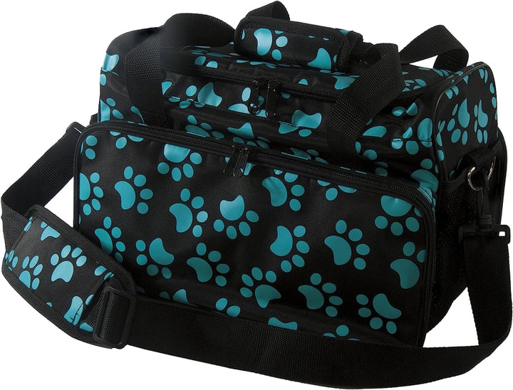 WAHL #97764-300 Reisetasche mit Reissverschluss, Pfotenabdruckmotiv, Türkis Reissverschluss-Reisetas