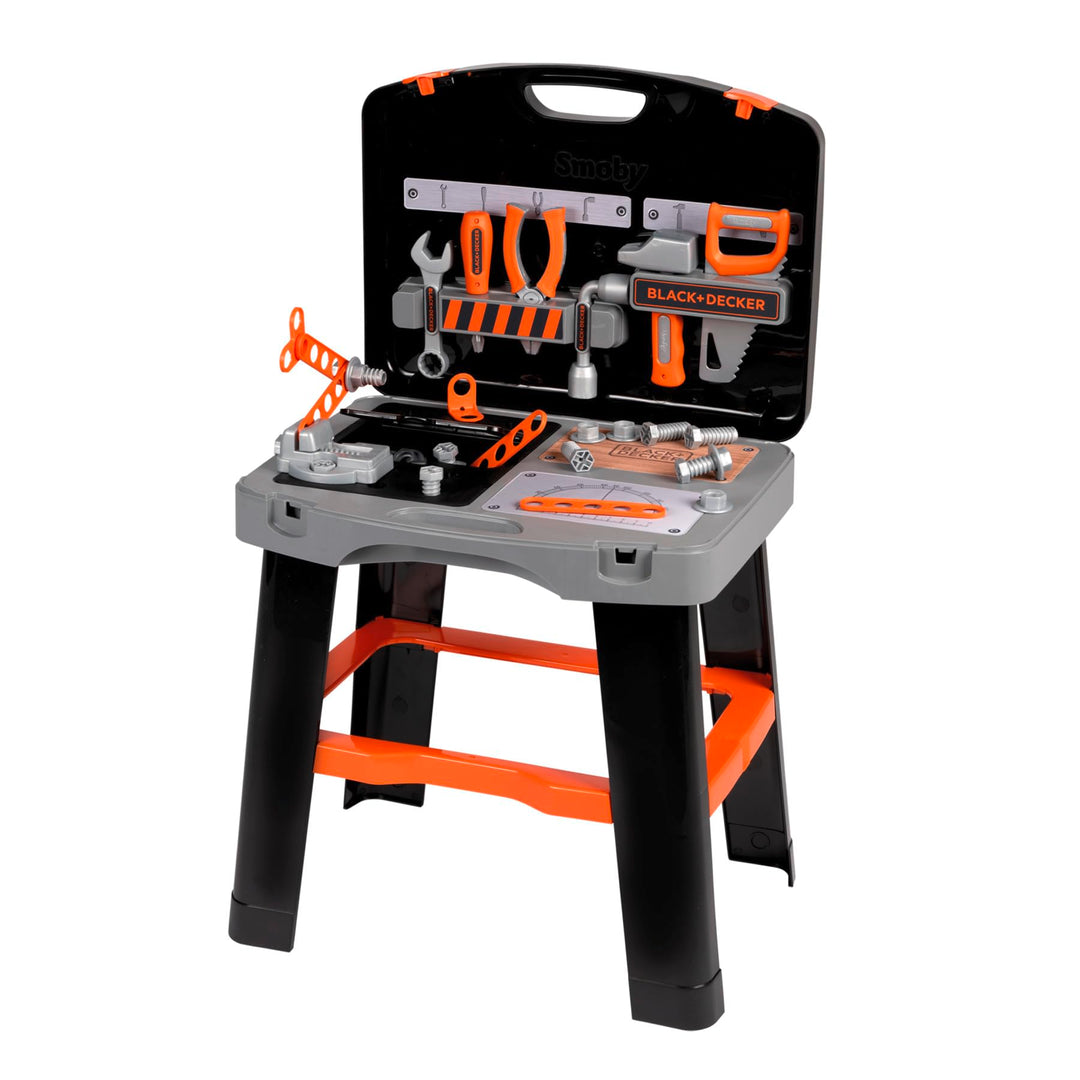 Smoby - Black+Decker Werkzeugkoffer Bricolo Smart (43x35x76 cm) - Werkbank-Koffer für Kinder ab 3 Ja
