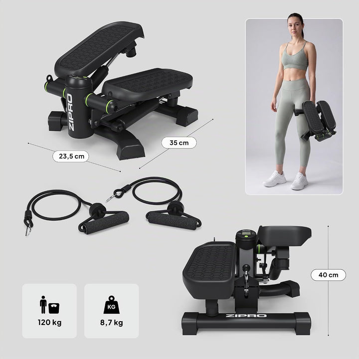 Zipro Roam Stepper Mini-Fitnessgerät inkl. LCD-Trainingscomputer mit vielen Funktionen Fitnesstraini