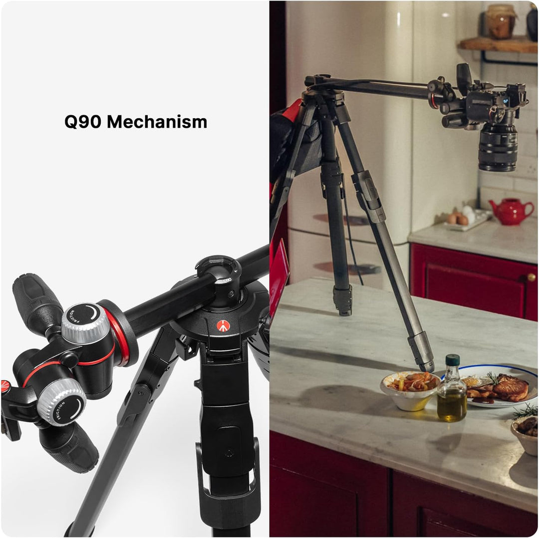 Manfrotto ONE Photo, Aluminium‑Stativ‑Kit mit XPRO 3‑Wege‑Kopf, 12 kg Tragkraft, 90° Horizontalsäule