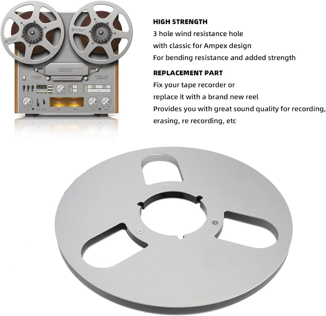 Universal Takeup Reel, 10 Zoll Open Reel Takeup Reel 3 Löcher Aluminiumlegierung Takeup Reel Empty R