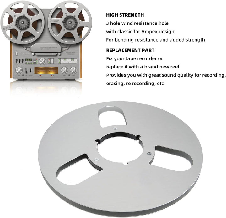 Universal Takeup Reel, 10 Zoll Open Reel Takeup Reel 3 Löcher Aluminiumlegierung Takeup Reel Empty R