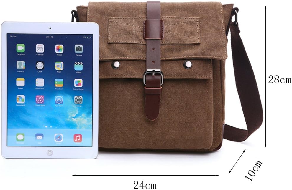 LOSMILE Herren Umhängetasche Schultertasche 16 Zoll Kuriertasche Canvas Laptop Tasche Messenger Bag