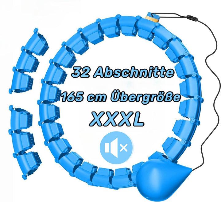 Smart Hoop Reifen Erwachsene mit Gewicht Kugel，32 Knoten Umfang (57-165cm) Abgebauter Fitnessreifenl