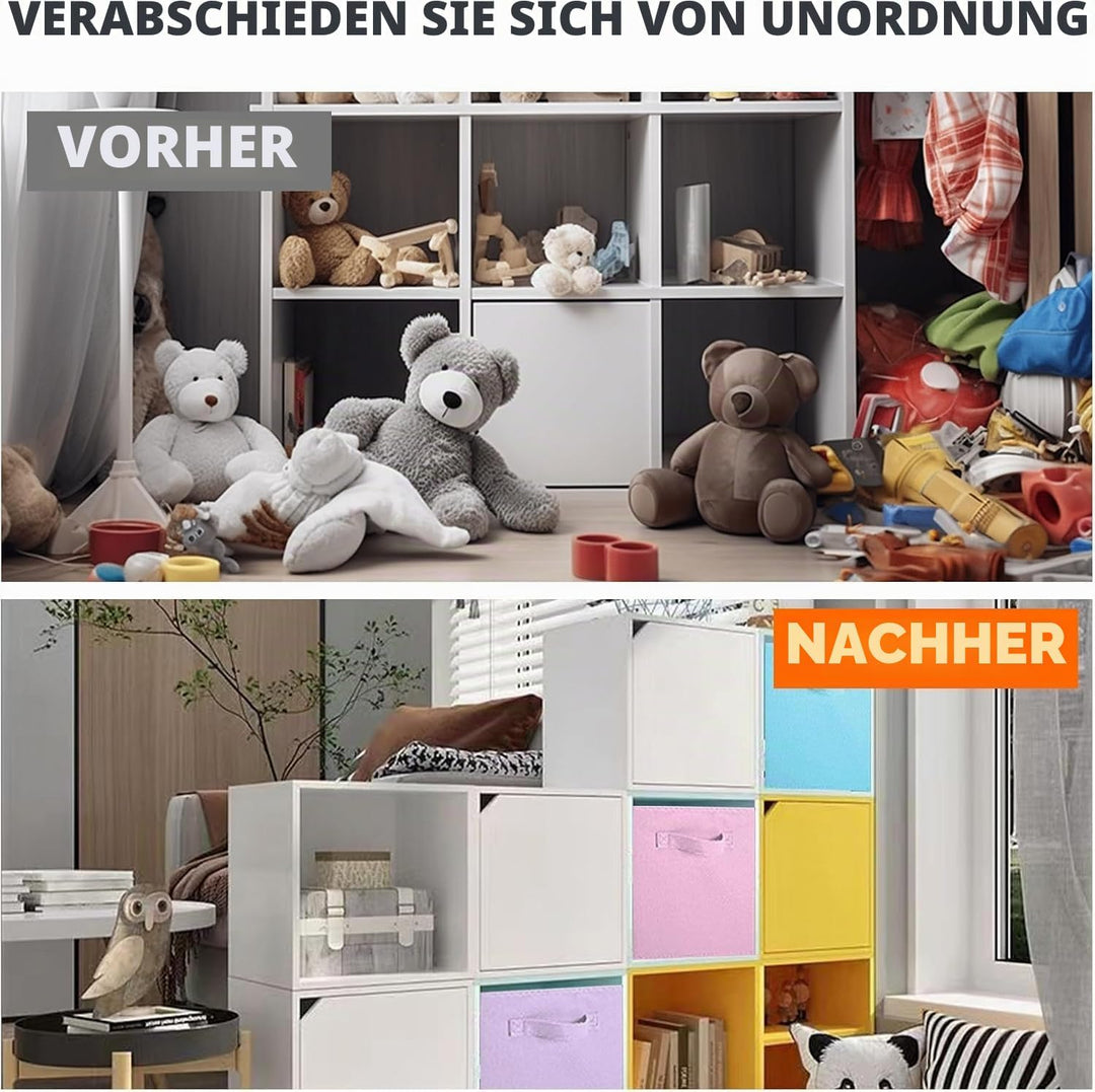 powerking Aufbewahrungsbehälter, 6-Pack faltbare Stoff-Aufbewahrungswürfel und Stoff-Speicher-Organi