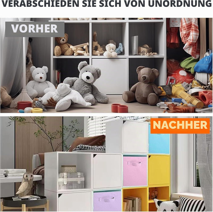 powerking Aufbewahrungsbehälter, 6-Pack faltbare Stoff-Aufbewahrungswürfel und Stoff-Speicher-Organi