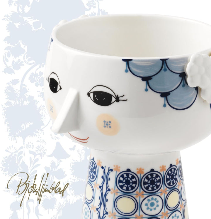Bjørn Wiinblad Vase H18.5 cm Eva klassisches Design für Blumen, blau Höhe: 18,5 cm Durchmesser: 12,5