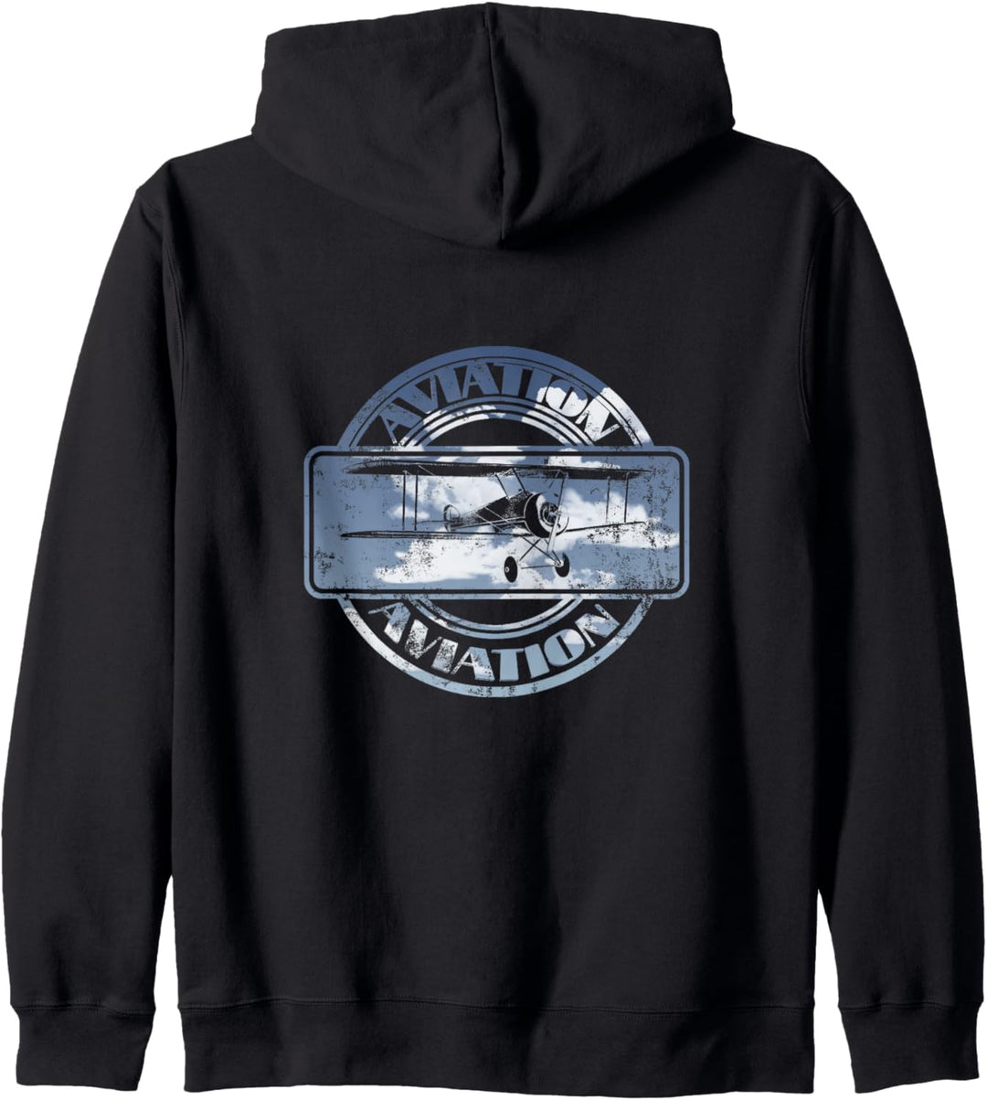 Vintage Retro Aviation Doppeldecker Pilotenabzeichen Kapuzenjacke