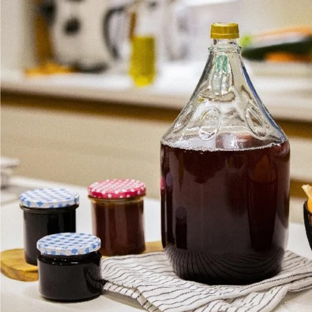 3 l (3000 ml) Demijohn mit Schraubverschluss – Luftschleuse, Bung Gärflasche Cider Carboy 1 Gallone,