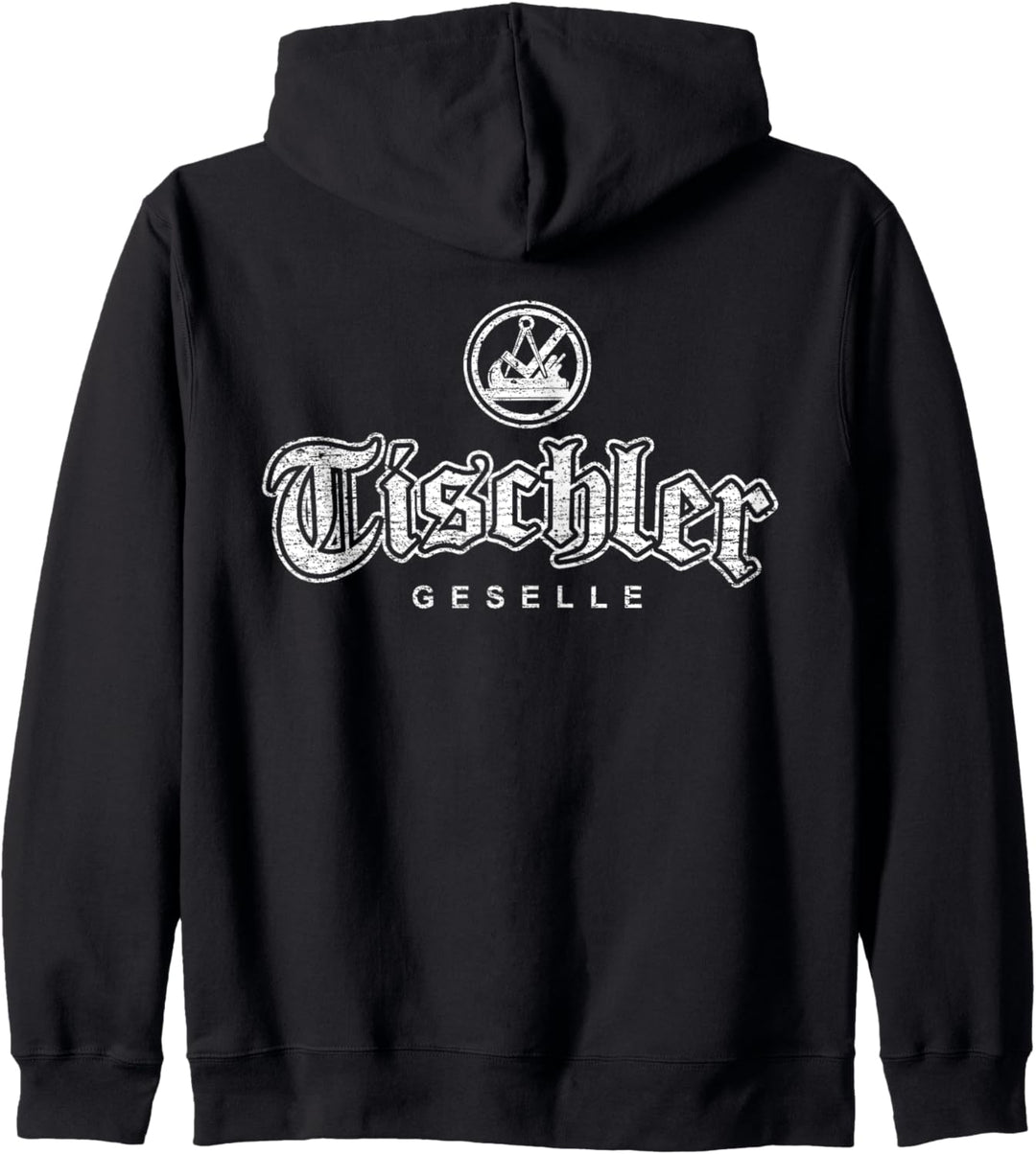 Zunftzeichen Tischler Geselle in alt-gotischer Schrift Kapuzenjacke