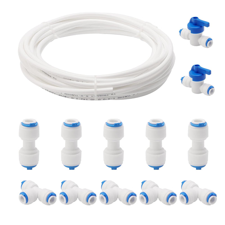 10 M Wasserversorgung Rohr Schlauchanschlussset, 1/4" PE-Schlauch für RO-Wasserfiltersystem-Kühlschr