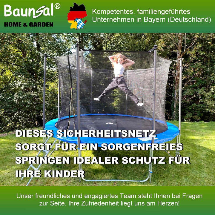 Baunsal® Trampolin Sicherheitsnetz Ø 183 185 244 250 300 305 366 370 396 400 427 430 457 460 487 490