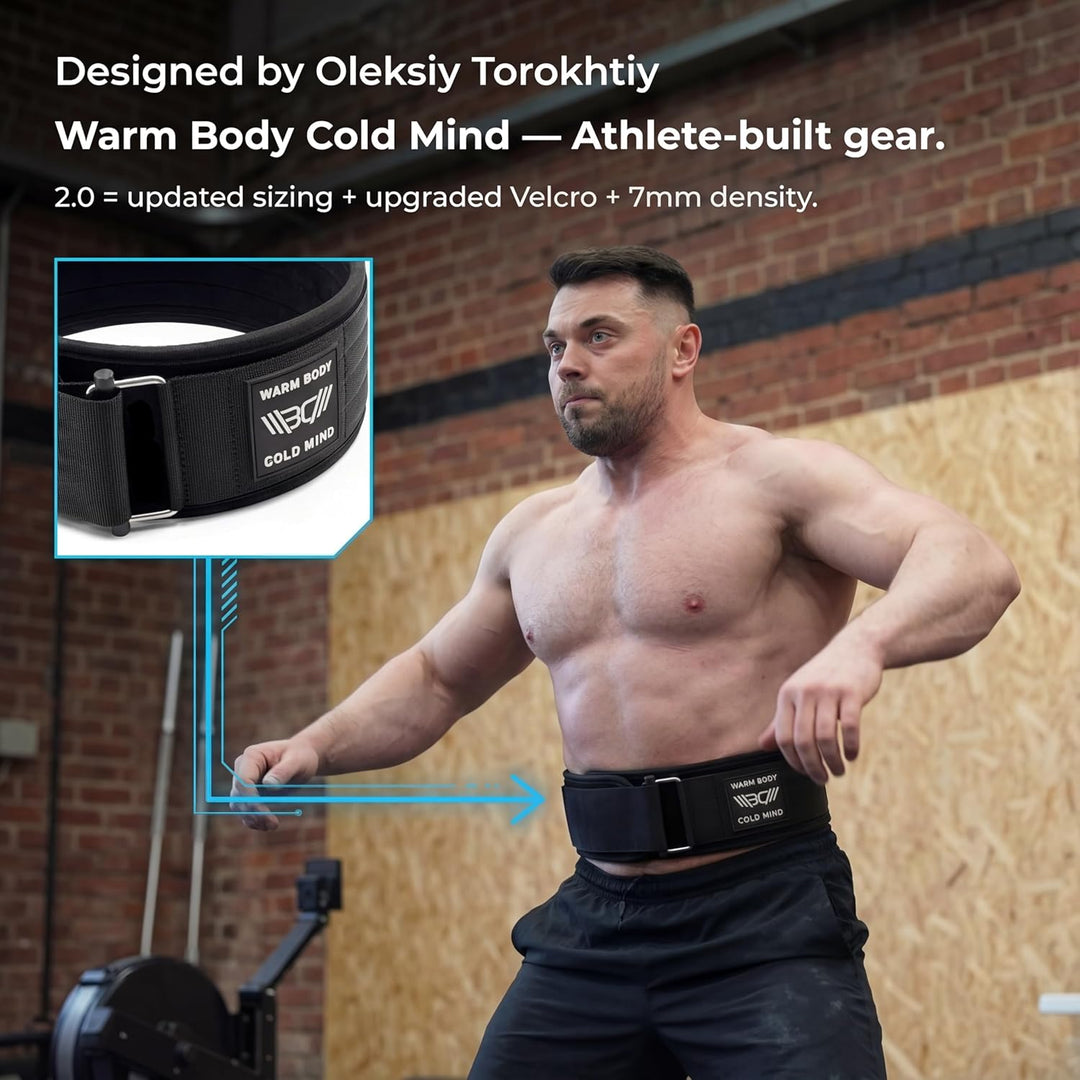 WARM BODY COLD MIND Premium Gewichthebergürtel aus Hochwertiger Nylon für Krafttraining - Gym Gürtel