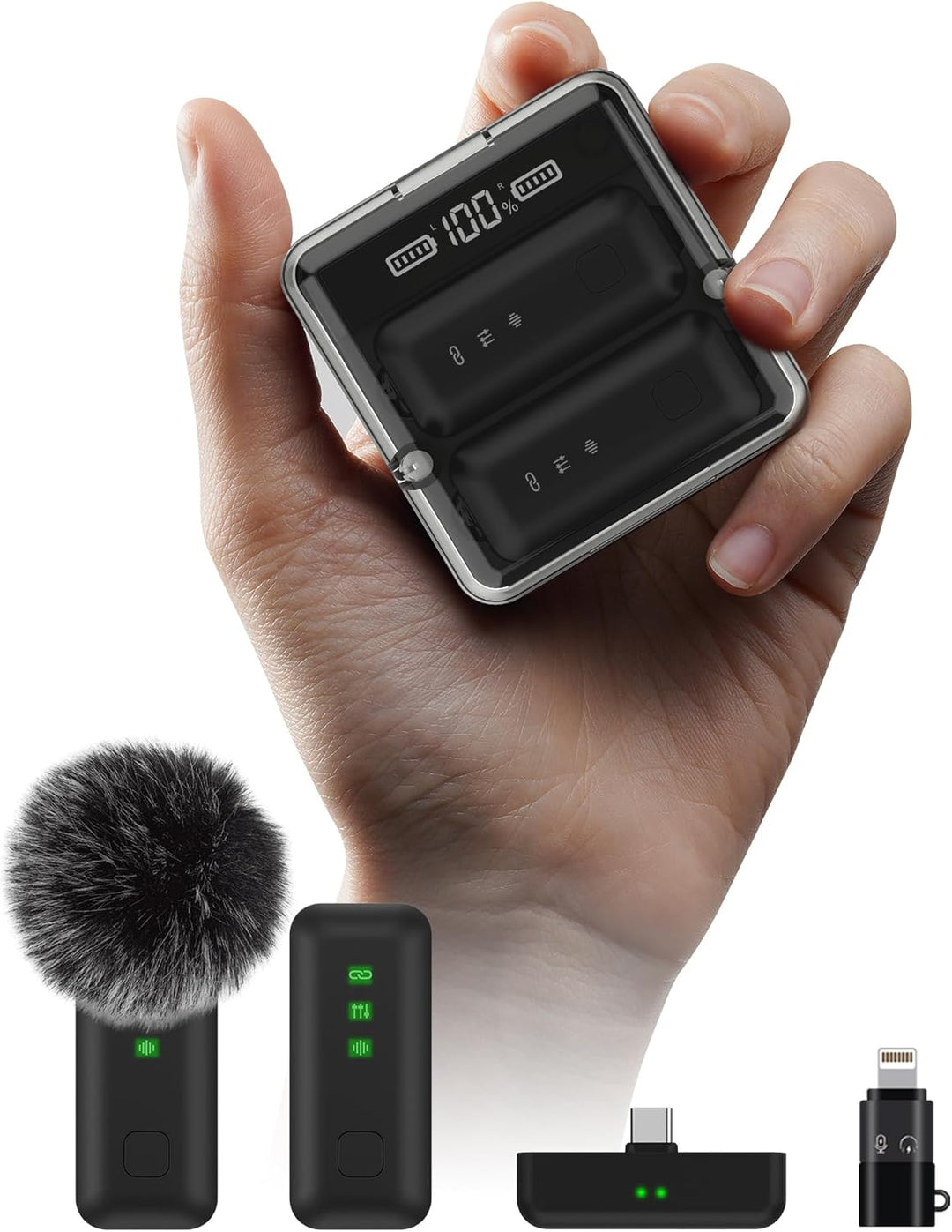 iVANKY Lavalier Mikrofon, Wireless Microphone. 2pcs externes mikrofon Smartphone, mikrofon Handy mit