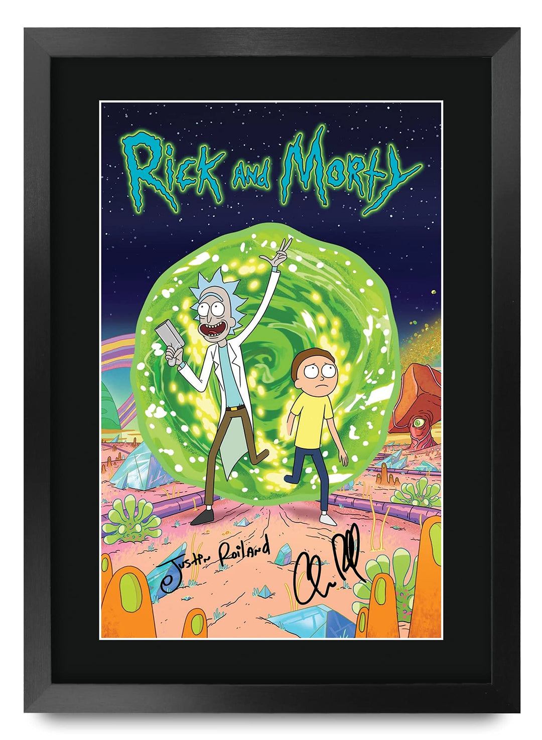 HWC Trading A3 FR Rick und Morty Justin Roiland Geschenke gedruckt Autogramm Bild für TV-Fanartikel
