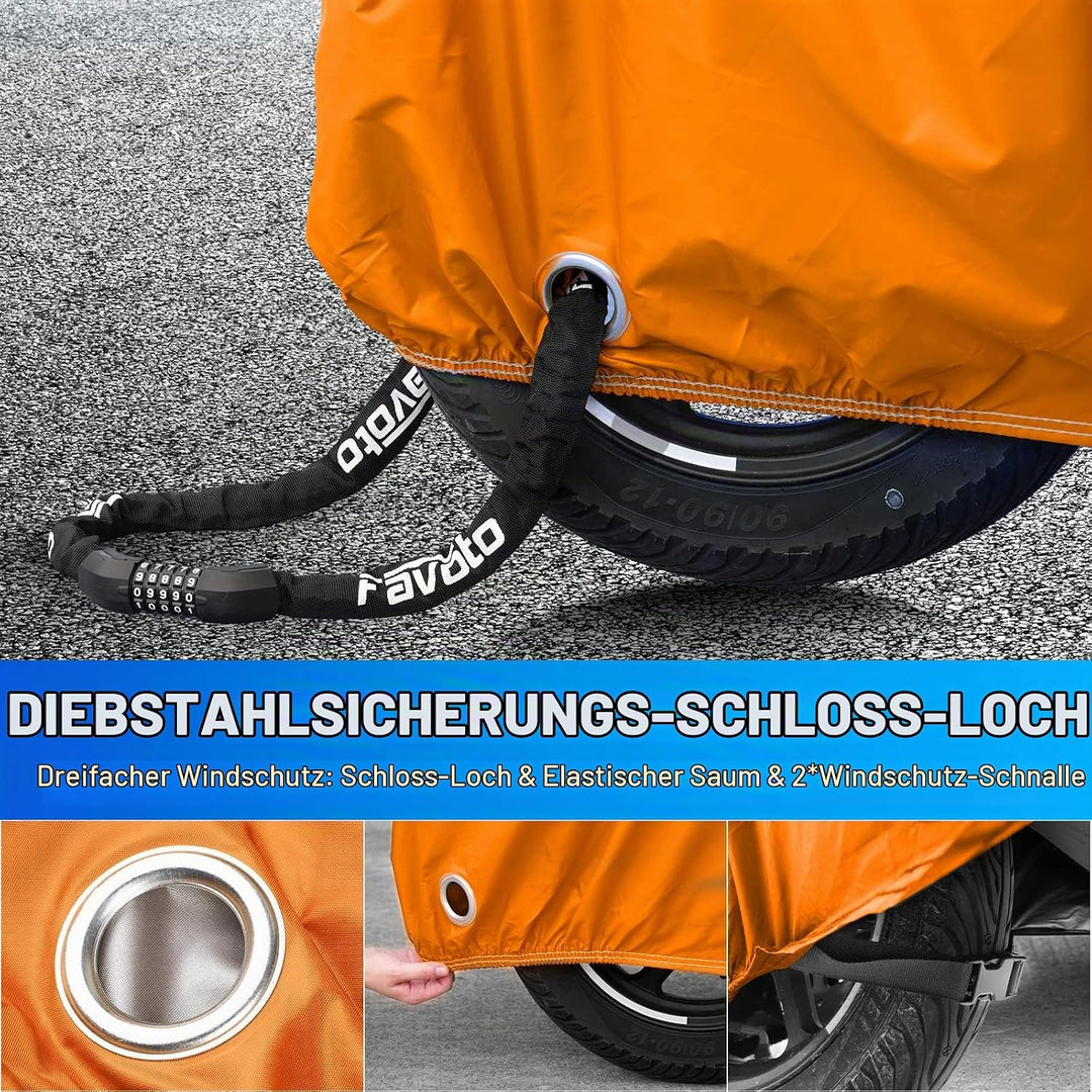 Favoto Verbesserte Version Wasserdicht Motorradabdeckung Motorrad Abdeckplane Outdoor Motorradgarage