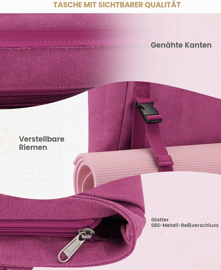 Gonex Yogatasche, Yogamatte Tasche mit Mehreren Taschen für Damen und Herren, Canvas wasserdichte To