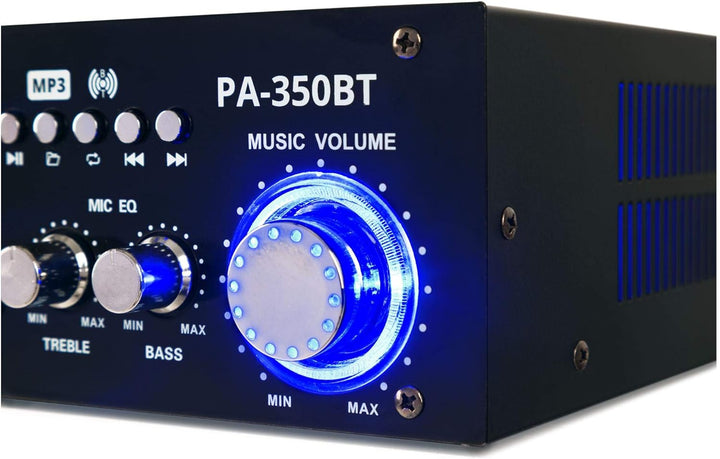 McGrey PA-350BT Bluetooth-Endstufe - mit USB/MP3-Player 200 Watt Leistung - Verstärker mit Zwei Mikr