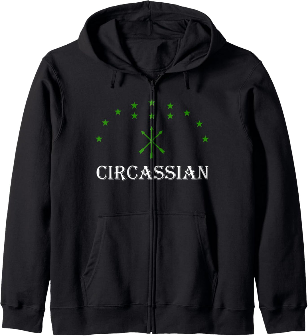 Circassian Flag With Green Stars Great Tscherkessen Adiga Kapuzenjacke