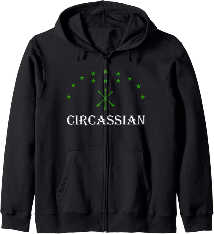 Circassian Flag With Green Stars Great Tscherkessen Adiga Kapuzenjacke