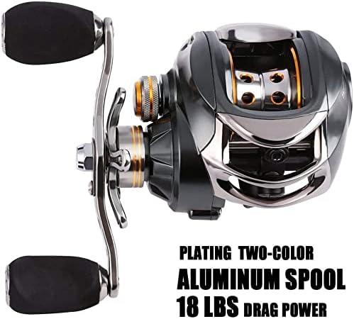 Sougayilang Baitcasting Angelrolle mit 11+1 abgeschirmten Lagern, Magnetische Bremse System Angelrol
