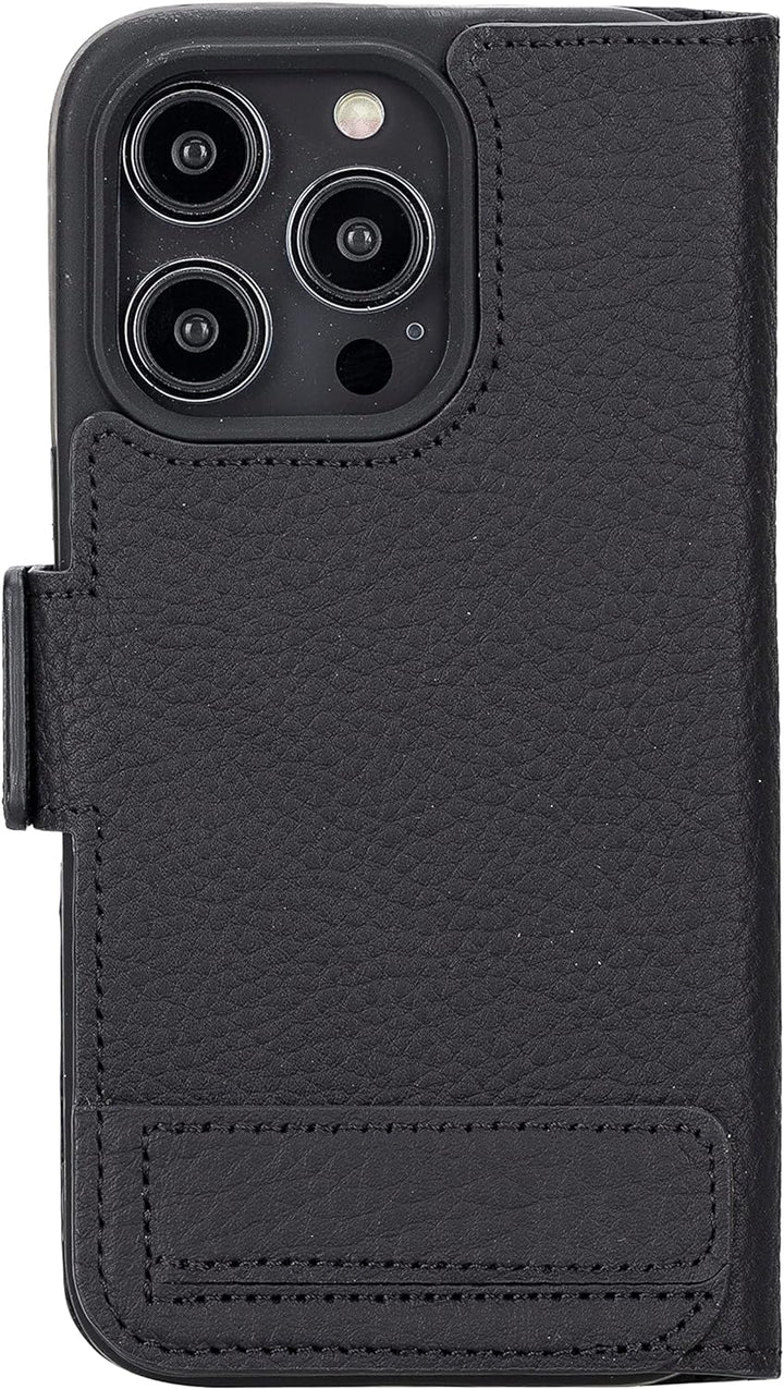 Solo Pelle aufklappbare Lederhülle kompatibel für iPhone 14 Pro in 6.1 Zoll inkl. 1 Kartenfach für d