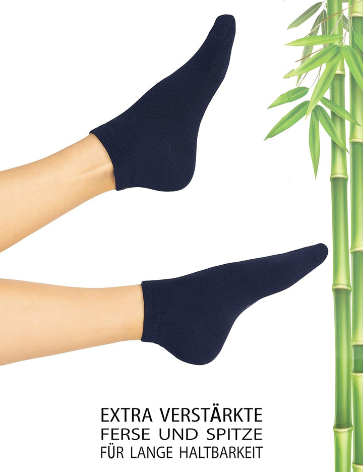 OCERA BAMBUS Kurzschaft Socken, 6 oder 12 Paar atmungsaktive Sneaker Socken aus nachhaltigen Bambusf