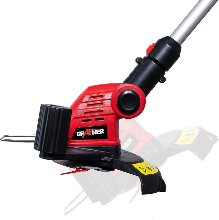 Grafner 2in1 Akku Rasentrimmer mit Kunststoff-Messer, 20V Li-Ion Akku, Schnell-Ladegerät, EDGE-Funkt
