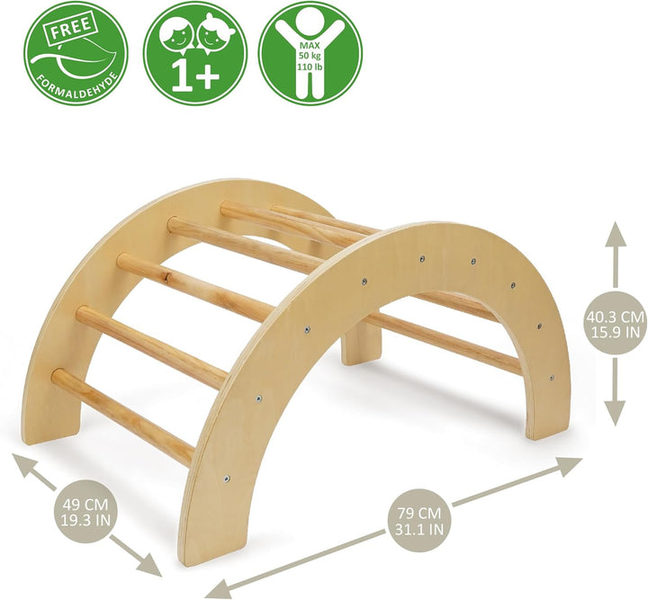 509 Crew Zoo 2in1 Kletterbogen mit Rutsche/Kletterbrett-Set, Indoor- und Outdoor-Spielhalle, Montess