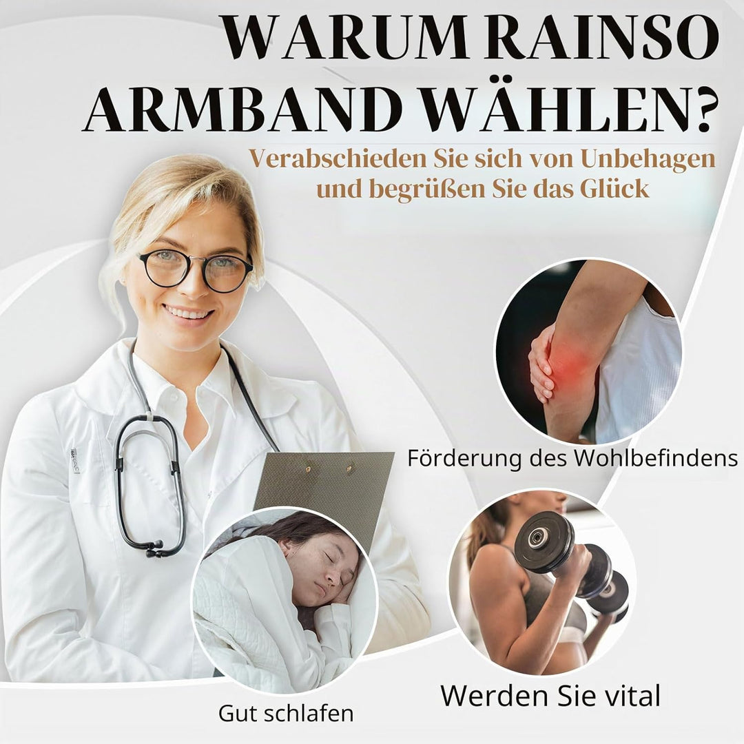 Rainso Elegantes Edelstahl-Magnettherapiearmband Für Damen, Magnetfeldtherapie-Armband Für Damengesu