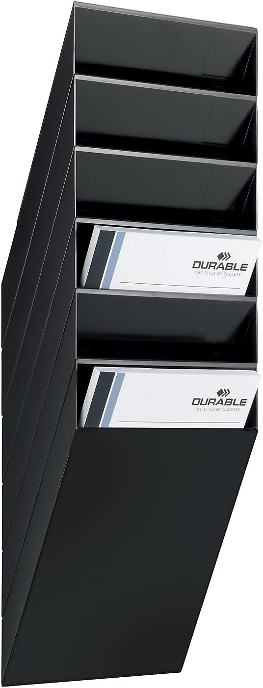 Durable Prospektspenderset Flexiboxx 6 A4, 1 Set, schwarz, 1709760060 Schwarz Hochformat, Schwarz Ho