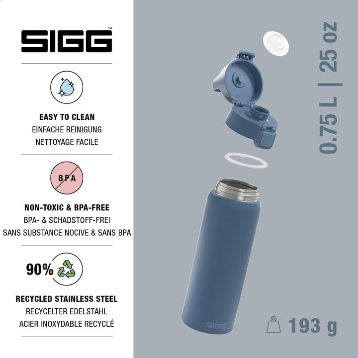 Sigg - Edelstahl Trinkflasche - Shield ONE - Für Kohlensäurehaltige Getränke Geeignet - Auslaufsiche