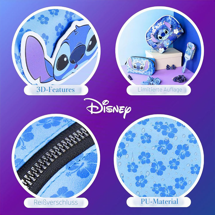 Disney Stitch Kosmetiktasche, Reise-Kosmetiktasche mit Blumenmuster, Geschenk für Mädchen, Frauen un