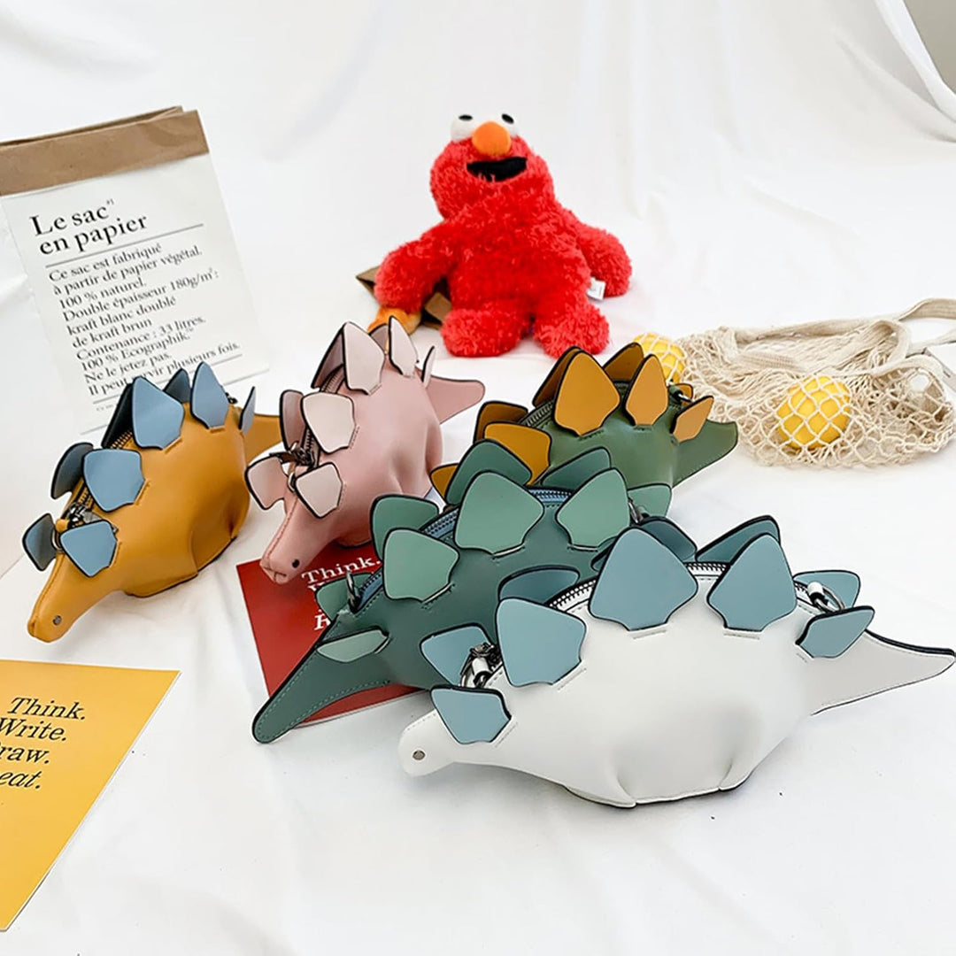 PORRASSO Mädchen Umhängetasche Damen Kreative Schultertasche Süsse Dinosaurier Geformte Handtasche V