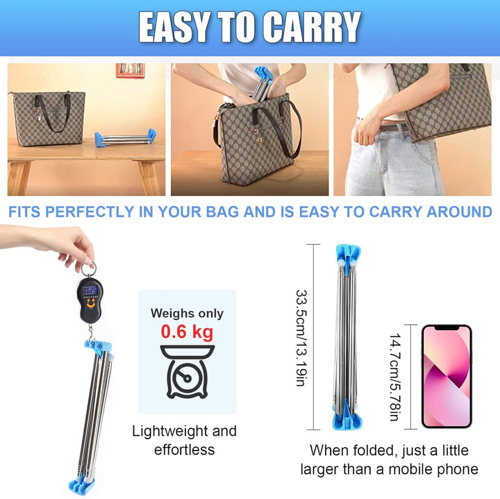 LMYDIDO Kleiderständer Klappbar Tragbarer, Ausziehbarer Kleiderstänge, Verstellbarer Reise-Kleiderst