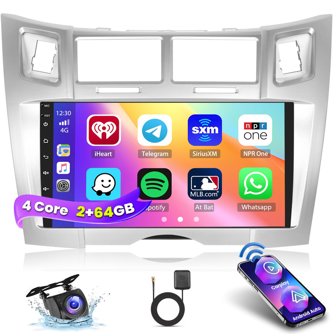 Radio für Toyota Yaris/Vizi 2005-2011 Android 15 2+64G mit Wireless CarPlay Android Auto, 9 Zoll Bil