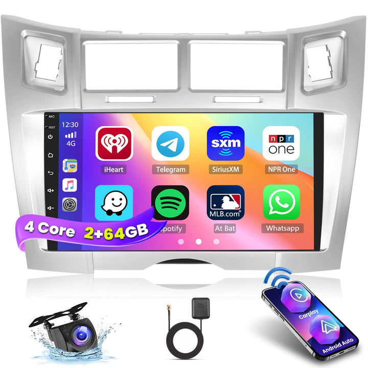 Radio für Toyota Yaris/Vizi 2005-2011 Android 15 2+64G mit Wireless CarPlay Android Auto, 9 Zoll Bil